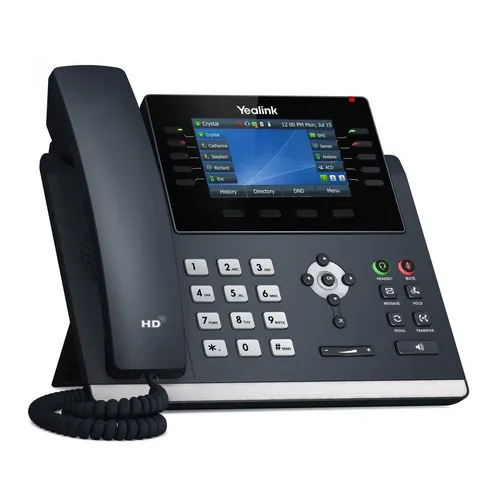Yealink SIP-T46U - VoIP-Telefon Schwarz, hochauflösendes TFT-Display und herausragende Audioqualität für optimale Kommunikation