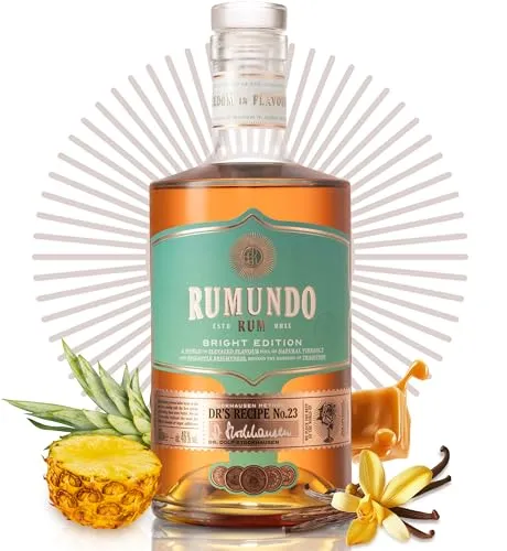 Rumundo Rum von Seven Seals | 0,7 l Premium Rum Flasche | Bright Edition | Facettenreiche Aromen des Dr’s Recipe No. 23 : Ananas, Toffee & Vanille | 46% vol | Einzigartiges Rum Geschenk