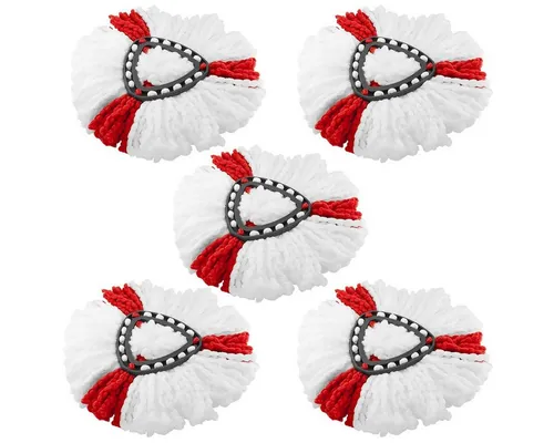 MidGard Wischmopp Ersatzmopp Ersatz-Mopp für Vileda Turbo 2in1 EasyWring&Clean 5 Stück, Ersatzkopf aus Mikrofaser für auch empfindlichen Boden