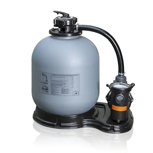 Gre Sandfilterpumpe 8000 L/h 550 W FS500 - Poolzubehör mit hoher Durchflussrate von 8000 L/h, effiziente Wasserzirkulation und einfache Bedienung dank 5-Wege-Ventil und Vorfilter für sauberes Poolwasser.