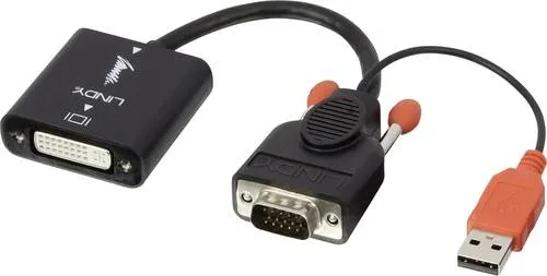 LINDY Monitor Konverter [VGA - DVI] - Audio-Adapter zur Umwandlung von VGA in DVI-D, unterstützt Auflösungen bis 1920x1200 und bietet eine einfache Plug-and-Play-Installation für moderne Flachbildschirme.