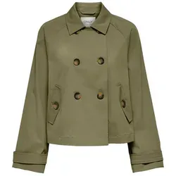 ONLY Damen Onlapril Short OTW Noos Trenchcoat, Aloe, XS - Funktionsjacken, stylischer Trenchcoat mit praktischen Taschen und kurzer Länge, perfekt für die Übergangszeit.