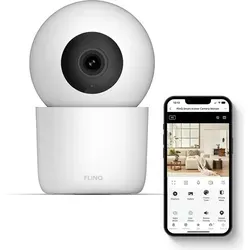 FlinQ Smart Haustierkamera – Hunde-Kamera mit App – 2K Innenkamera mit Haustier-Erkennung – erkennt Hunde und Katzen – Petcam für Tiere - Weiß