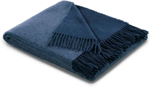 Biederlack Kaschmirplaid 'Uni' 150 x 200 cm - Jeans-Marine - Bettdecken aus 80% Wolle und 20% Kaschmir, besonders weich und warm, perfekt für alle Zimmer und stilvolle Akzente.