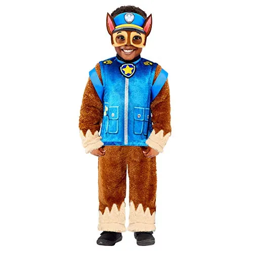 Paw Patrol Chase Kinderkostüm - Verkleidung für kleine Helden - Kostüme für Kinder 3-4 Jahre, detailgetreues Chase Kostüm mit Overall und Maske, perfekt für Karneval und Kostümfeste.