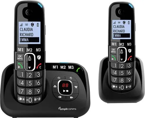 Amplicomms BigTel 1582 - Senioren DECT-Telefon mit Anrufbeantworter, extra laut und hörgerätekompatibel, ideal für Senioren und Hörbeeinträchtigte