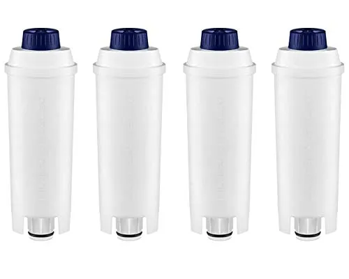 4-pack Wasserfilter kompatibel mit DeLonghi DLS C002 Kaffeemaschinen Filterpatronen, DLSC002, SER 3017, Magnifica, Caffe, Cappuccino, ECAM, ESAM, ETAM, BCO, EC