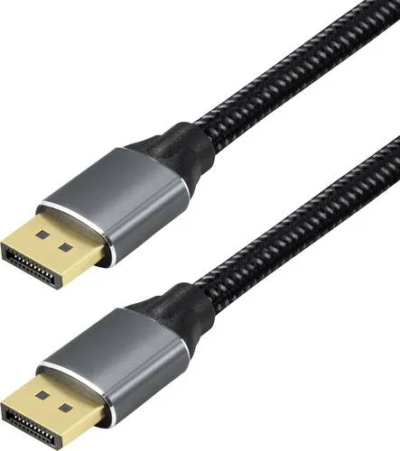 Maxtrack DisplayPort Anschlusskabel DisplayPort Stecker 2m Schwarz C303-2L 16K UHD, Aluminium-Stecker, vergoldete Steckkontakte