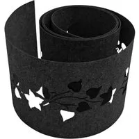 zaunzu Sichtschutz Design Vlies Dekor Floral2 Einzelstreifen Schwarzgrau 2,55m