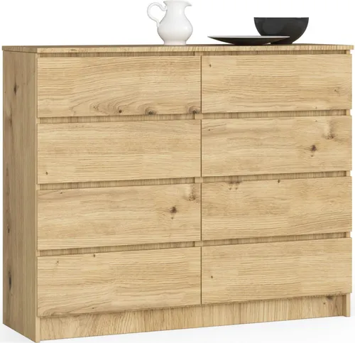 Kommode AKORD K120 Eiche Artisan 120 cm 8 Schubladen B120 x H99 x T40 cm