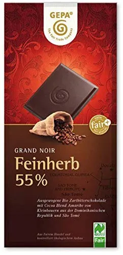GEPA Bio Grand Noir Feinherb, 55% Cacao, 100 g Packung