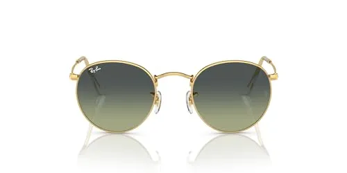 Ray-Ban Rb3447 Runde Sonnenbrille aus Metall, Gold/Grün, Vintage