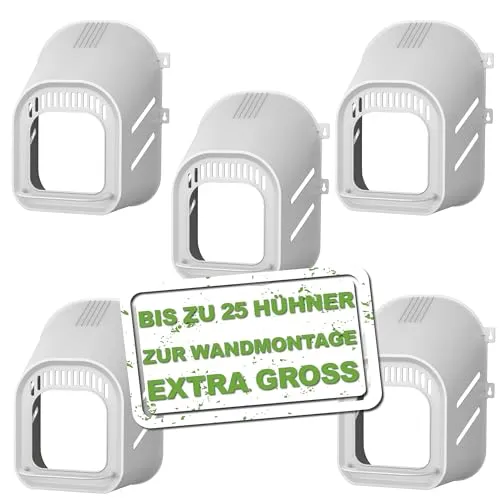 MeineHennen Legenest aus robustem Kunststoff zur Wandmontage, erschafft einen sicheren Brutort für Ihr Geflügel, 5 Stück, für bis zu 5 Hühner, 31L x 41B x 52H cm - Geflügelnest