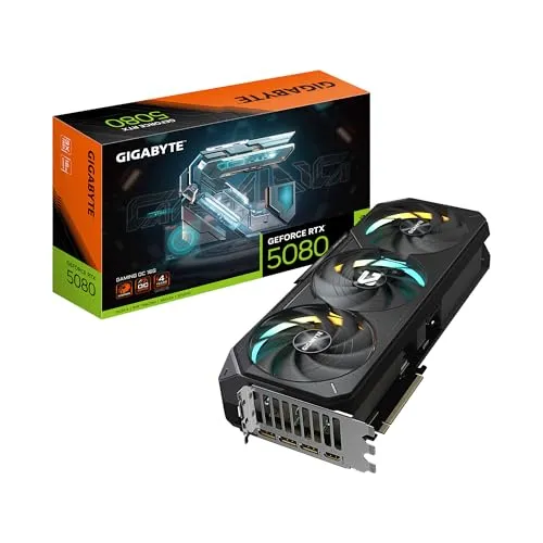 Gigabyte GeForce RTX 5080 Gaming OC 16G - Grafikkarte mit 16GB GDDR7, PCIe 5.0 und WINDFORCE Kühlsystem für optimale Leistung und Kühlung beim Gaming.