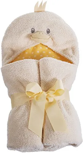 Bieco 38140135 - Baby Kapuzenkuscheltuch Ente, beige und gelb, ca. 100 x 75 cm