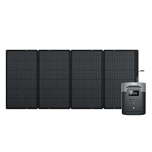 Ecoflow DELTA 2 Max tragbare Powerstation mit 400W Solarpanel - Ladestation für Wohnmobil und Camping, 2048Wh Kapazität und 3000 Lebenszyklen, ideal für Notstromversorgung und nachhaltige Energie.
