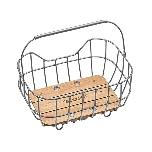 Racktime Baskit Breeze Alu Fahrradkorb hinten mit Adapter - Fahrradtaschen – leichter Aluminiumkorb mit 25L Volumen, ideal für Radsportler. Mit praktischem Tragegriff und Kompatibilität zu Racktime Gepäckträgern.