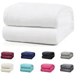 Wohndecke Luxury Kuscheldecke, 150x200 cm, 220x240 cm, 230x270 cm, Buymax, super weiche Fleece-Tagesdecke, Sofadecke weiß 230 cm x 270 cm