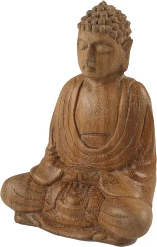 Holzbuddha, Buddha Statue, Handarbeit 11 cm, Dhyana Mudra - Design 2