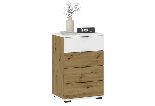 CARO-Möbel Nachtkommode PIANO - Moderne Nachtkommode mit 4 Schubladen, ideal für Boxspringbetten. Schaffen Sie Stauraum für alles Wichtige in stilvollem Design.