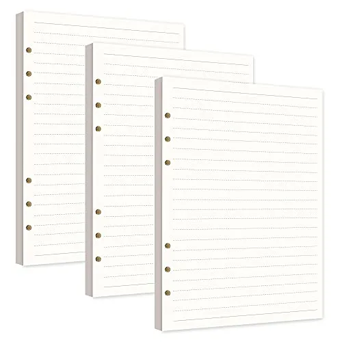 Packung/240 Blätter Horizontale Linie Papier A5 Refill Paper Nachfüllpapier 6 Löcher Ersatzblätter für Filofax A5 Notizbuch Tagbuch Skizze Malerei 3