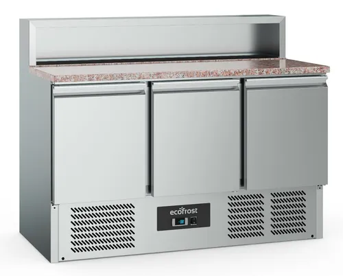 Gastro Pizzatisch Kühltisch Kühltheke Edelstahl 1365x700x1075mm 402l +2/+8°C NEU