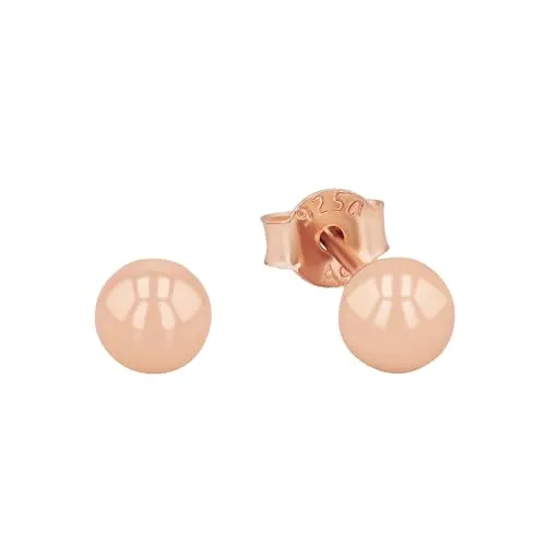 Amor Ohrstecker 925 Sterling Silber Damen Ohrschmuck, 0,5 cm, Roséfarben, Kommt in Schmuck Geschenk Box, 9000326