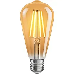 ledscom.de E27 LED Leuchtmittel, ST64, extra warmweiß (2500 K), 7,2 W, 814lm, 3-Stufen-Dimmer, goldfarben