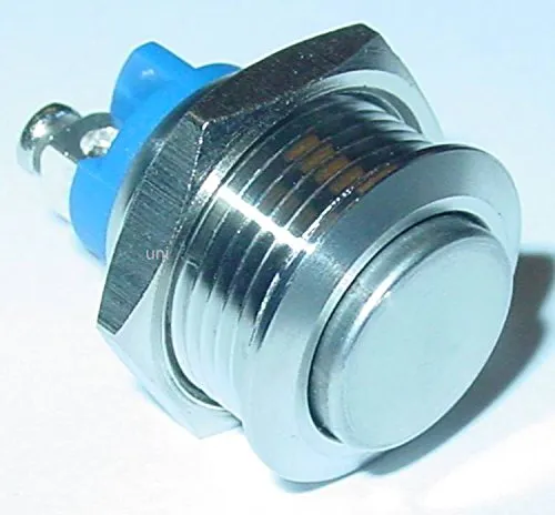 Edelstahl Taster, erhabener Knopf, 16mm, 250V/3A Klingeltaster, Schließer, S146