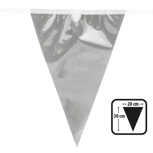 Wimpelkette silber Metallic Festliche Dekoration Geburtstagsfeier Hochzeitsdekor