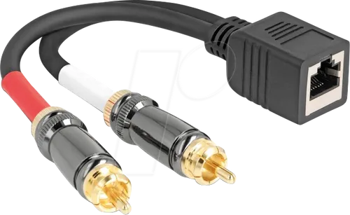 DELOCK 88172 Cinch Audio Extender & Adapter - A/V-Repeater für die Übertragung von Stereo-Audiosignalen über Cat. 5 bis 75 m, ideal für hochwertige Klangübertragung mit vergoldeten Kontakten.