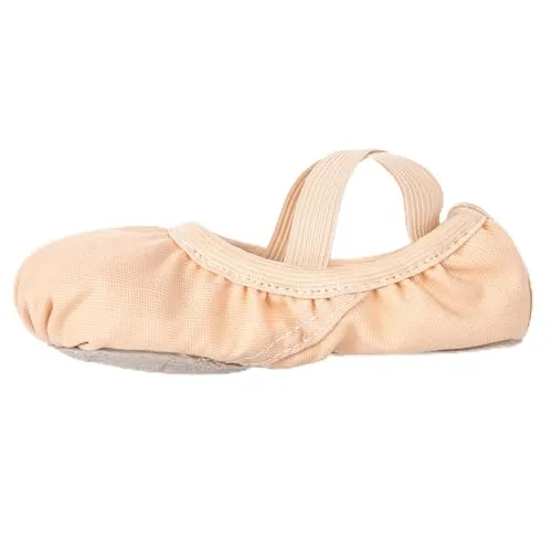 Tancefair Ballettschuhe Ballettschläppchen Tanzschuhe Mädchen Gymnastikschuhe Geteilter Ledersohle für Kinder Damen in Rosa Schwarz Beige in Gr.20-44