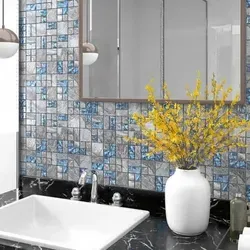 vidaXL Mosaikfliesen 22 Stk. Grau Blau 30x30 cm Glas in blau von vidaXL