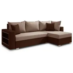 Sofnet Ecksofa, Braun, Textil, 5-Sitzer, Ottomane rechts,Rechteckig, 238x141 cm, Wohnzimmer, Sofas & Couches, Wohnlandschaften, Ecksofas