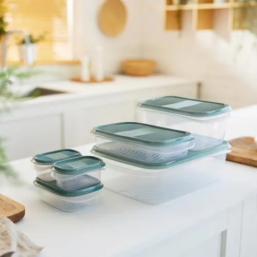 Rotho Elements 6er-Set Frischhaltedosen mit Deckel - Vorratsdosen-Set: Luftdicht und geruchsdicht, ideal zur Aufbewahrung von Lebensmitteln. Kältebeständig bis -20°C, perfekt für Kühlschrank und unterwegs.