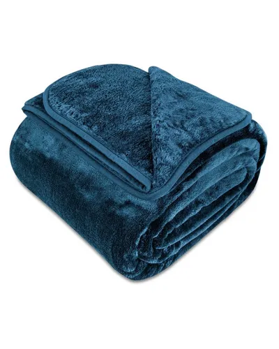 Gräfenstayn Wohndecke Cashmere-Feeling - Wohndecke aus 100% Polyester, super weich und flauschig – ideal für gemütliche Abende auf Sofa oder Couch, Maße: 150x200 cm, Farbe: dunkelblau.