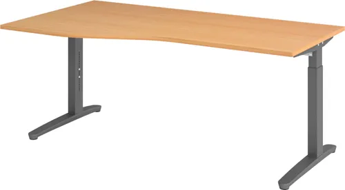 Produktbild bümö Schreibtisch höhenverstellbar 180x100 cm in Buche