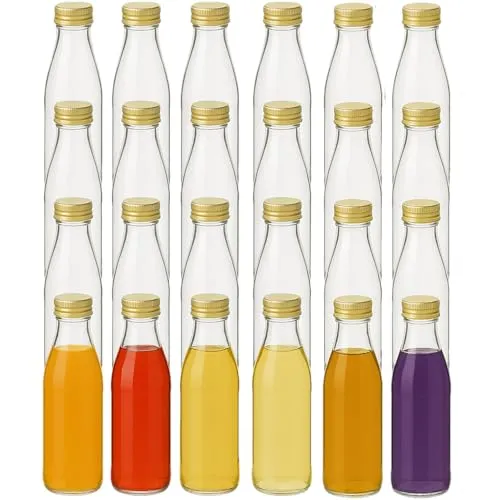 gouveo Trinkflasche Glasflasche Retro 330 ml - Trinkflasche aus Glas im Retro-Design, ideal zum Befüllen mit verschiedenen Flüssigkeiten und dekorativen Accessoires. Mit luftdichtem Schraubverschluss für optimalen Aromaschutz.