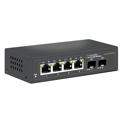 Davuaz 2.5G Unmanaged Ethernet Switch mit 4 x 2.5G Base-T Ports