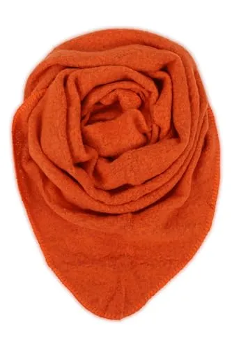 malito - Damen Modeschal - weicher Dreiecksschal Unifarben & Leo Print - langer flauschiger XXL Winterschal S601 - (Orange)