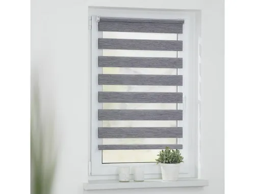 Lichtblick Duo Rollo Klemmfix 90 x 150 cm - Dunkelgrau, ohne Bohren - Hochwertiges Duo Rollo für Licht- und Sichtschutz, einfach ohne Bohren zu montieren. Ideal für Mietwohnungen und sorgt für individuelle Lichtdosierung durch transparente und blickdichte Streifen.