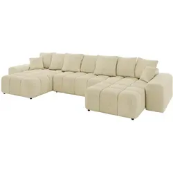 ALTDECOR Wohnlandschaft ENIL-U mit Schlaffunktion in beige von ALTDECOR