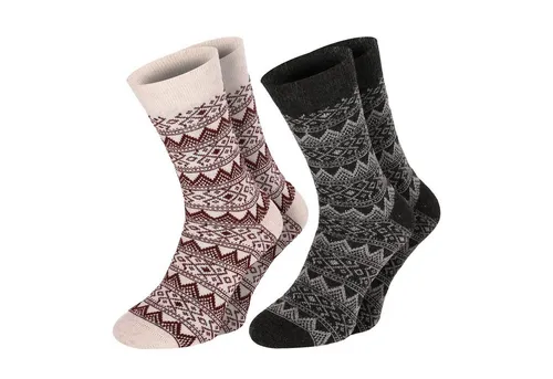 Chili Lifestyle Norwegersocken WOOL CLASSIC Wollsocken Schafwolle Socken in klassischem Mustermix (Multipack, 2-Paar, 2 Farbdesigns) Weichbund ohne Gummidruck