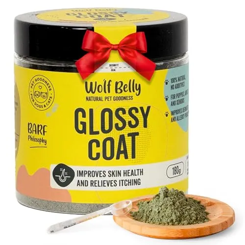 Wolf Belly - Ergänzungsmittel zur Fellpflege für Hunde 100% Natürlich (180 g) mit Bierhefe- und Ascophyllum-Algenpulver | Reduziert Juckreiz und Haarausfall | Pflegt Haut und Fell - Made in Europe