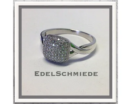 Edelschmiede925 Silberring edler Silberring 925 mit vielen Zirkonias # 58