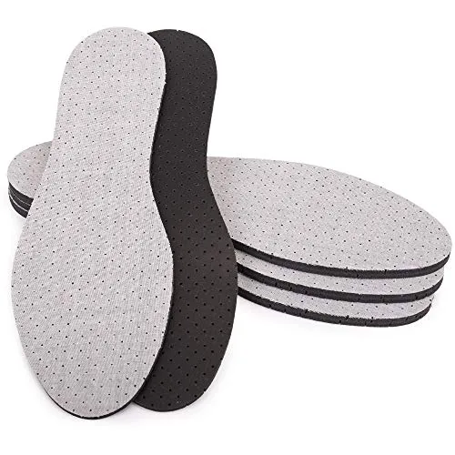 Paare Aktivkohle Einlegesohlen gegen Schweissfüsse Schuheinlagen Größe 28 - 46, Grau, 42 4