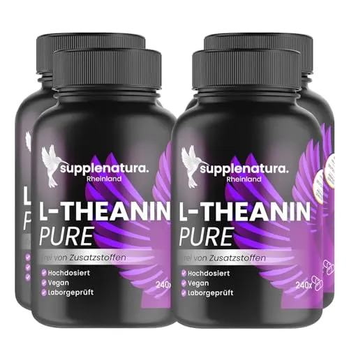 L THEANIN | IDEAL DOSIERT: 200mg | 960 Kapseln | Laborgeprüft & Hochrein | L-Theanin von SUPPLENATURA