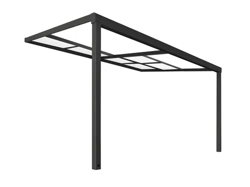 Terrassenüberdachung Solis Deluxe - Außenanbau, standfest mit transparentem Schiebedach, UV-Schutz und flexibler Öffnung für optimalen Wetterschutz und Komfort.