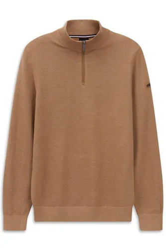 bugatti Troyer 7500-95512 Modern Fit - Herren-Pullover aus 100 % Baumwolle, atmungsaktiv und pflegeleicht mit modernem Troyerkragen für sportlichen Stil.