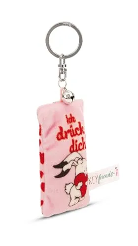NICI Schlüsselanhänger Mini Plüschkissen Ich drück Dich! 8cm mit Glöckchen